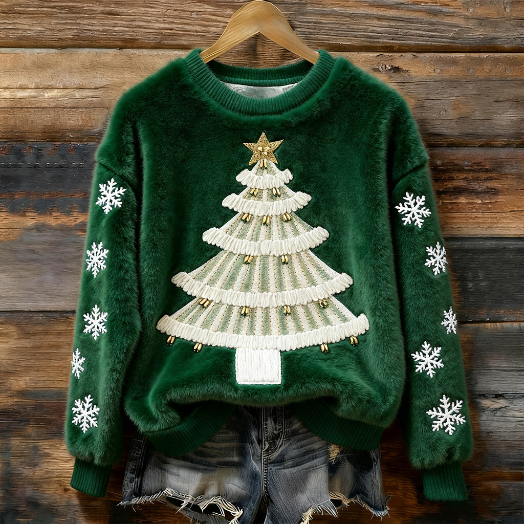 🔥🎄【S-5XL】⛄✨Nowy, modny flanelowy sweter świąteczny dla kobiet na jesień/zimę, ozdobiony różnymi wykwintnymi wzorami 4164868