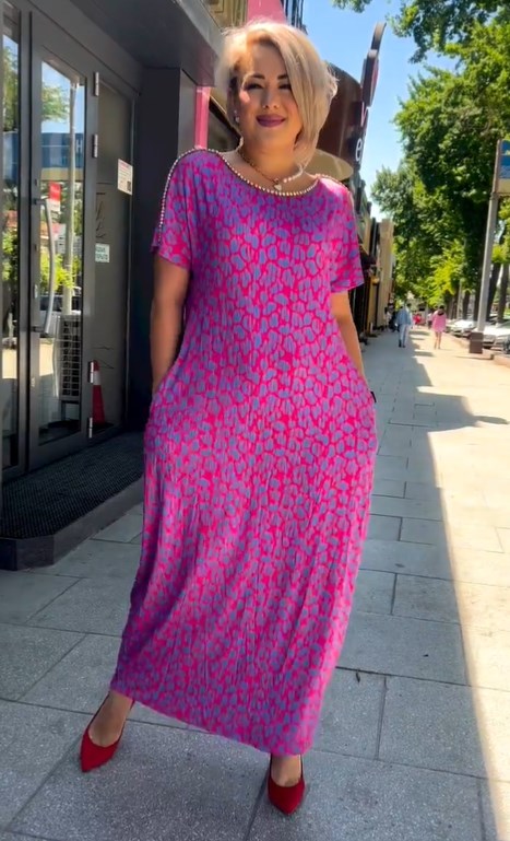šćS-3XLć2025 Modna sukienka z nadrukiem plus size