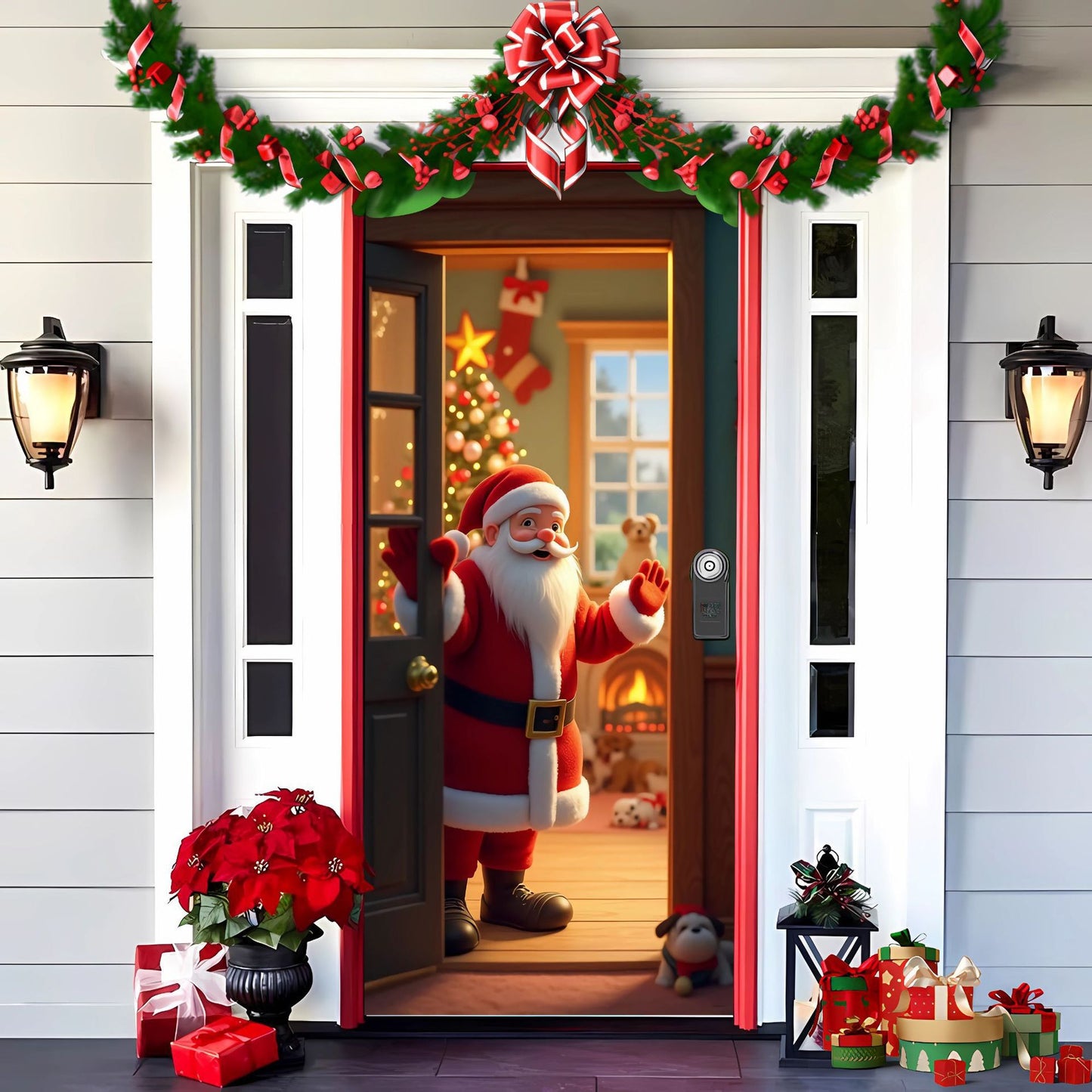 【Compra 1 y llévate 1 gratis】🎄Oferta anticipada de Navidad: 50 % de descuento en 🎅Decoraciones navideñas para puertas🎅