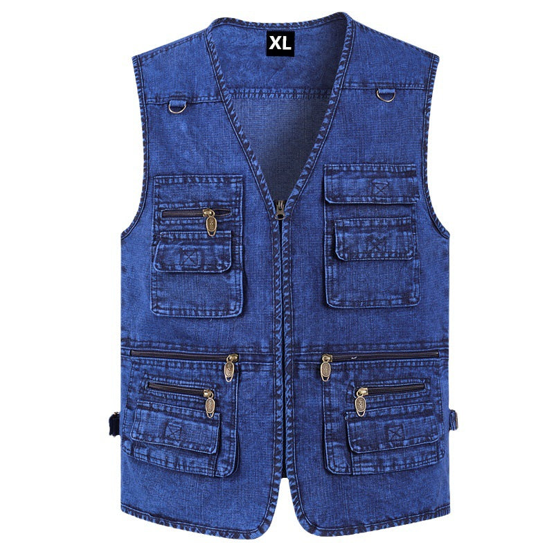 š„CumpÄraČi 1 obČineČi 1 gratuitćXL-7XLć2025 VestÄ din denim cu multe buzunare pentru bÄrbaČi