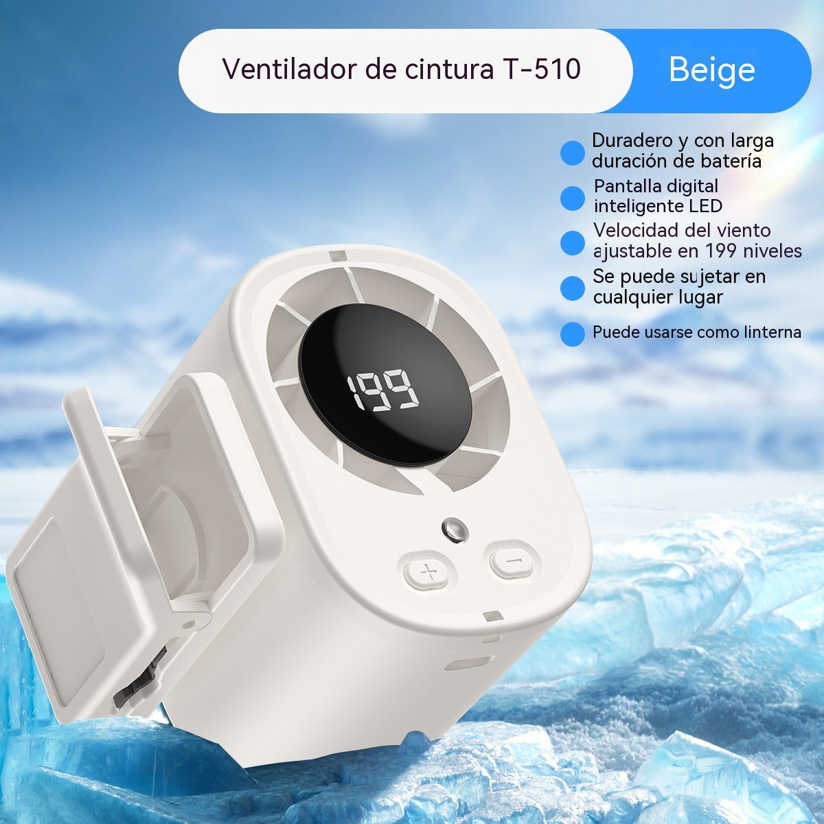đâNuevo ventilador USB de gran capacidad con pantalla digital LED para montaje en coche y exteriores
