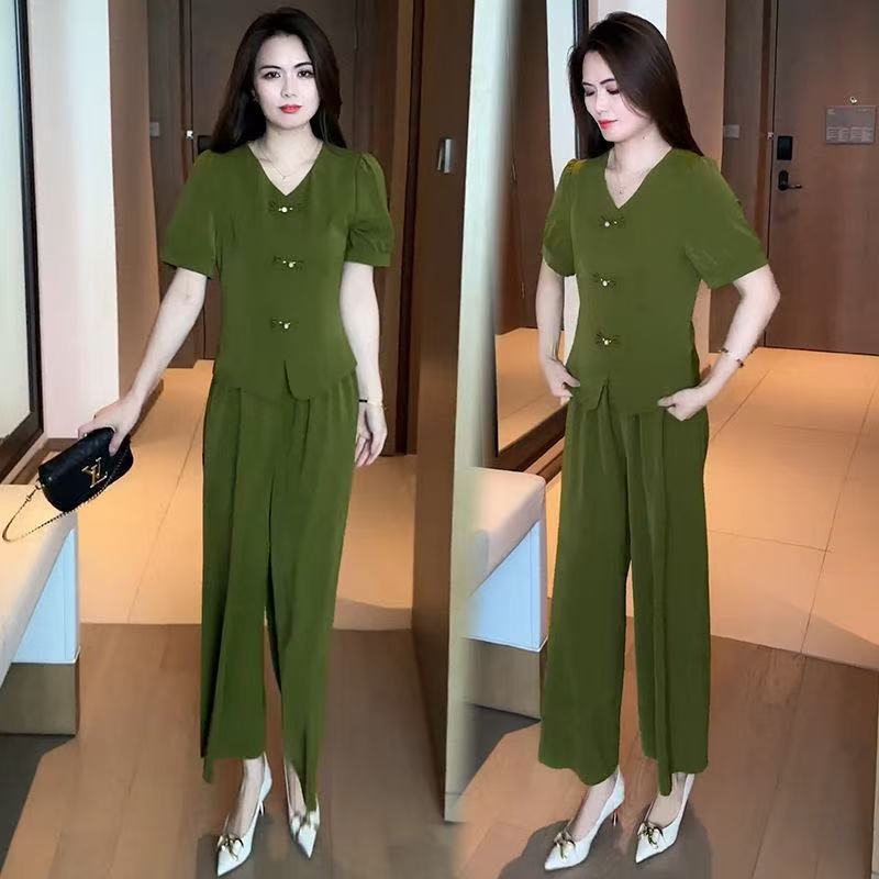 【M-4XL】👚2025 nowy swobodny i wygodny damski garnitur, top + spodnie