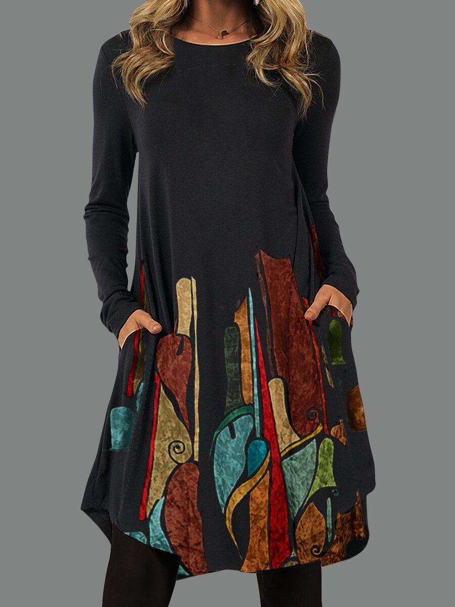 🔥【S-5XL】2024 Nowa jesienna sukienka z nadrukiem w stylu retro w etnicznym stylu