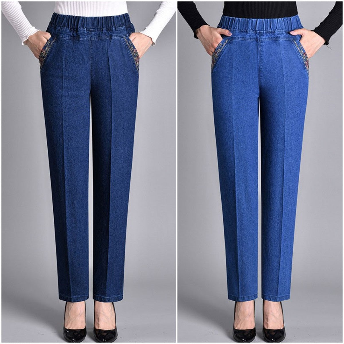 🔥【XL-5XL】👖2025 Jesienne damskie proste dżinsy ze stretchem