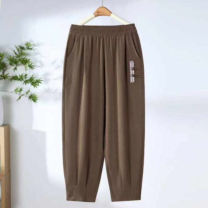 🔥【Kupte 1, dostanete 1 zdarma】🔥【M-4XL】👖Letní tenké prodyšné bavlněné lněné kalhoty, módní ležérní devítibodové kalhoty