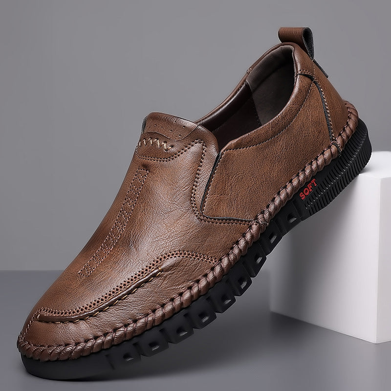 👞Promoción limitada 50%【39-44】Zapatillas deportivas de hombre 2025, de cuero natural, con suela suave, antideslizantes y transpirables" ✅