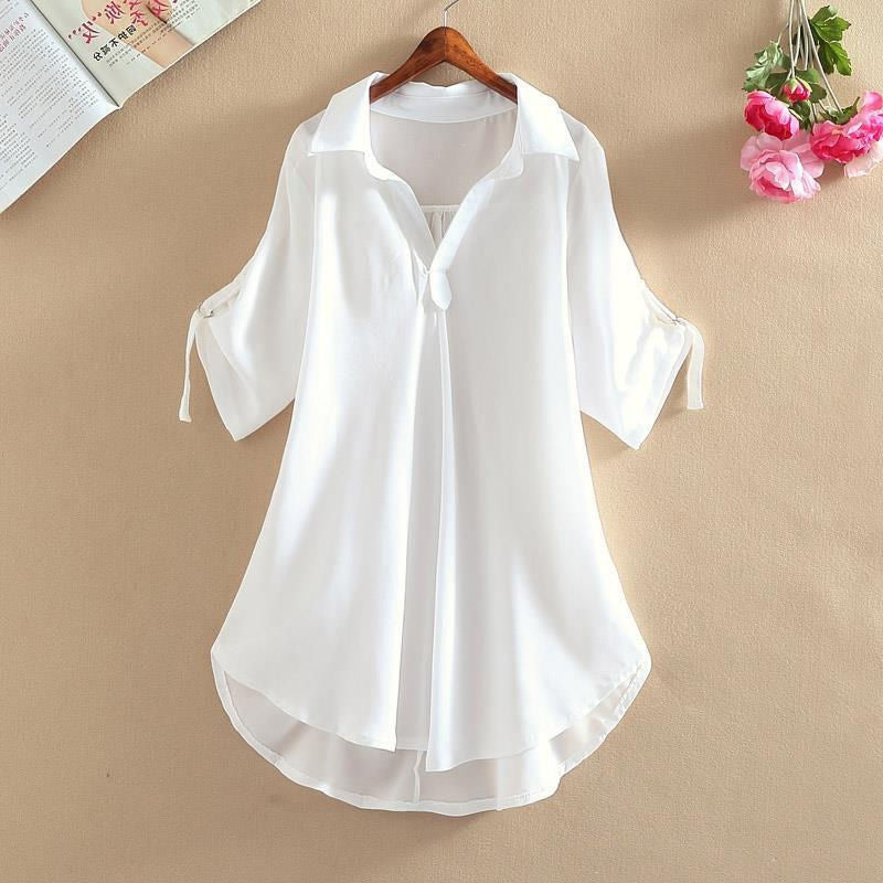💗【S-3XL】2024 Luźna koszula damska Plus Size w jednolitym kolorze