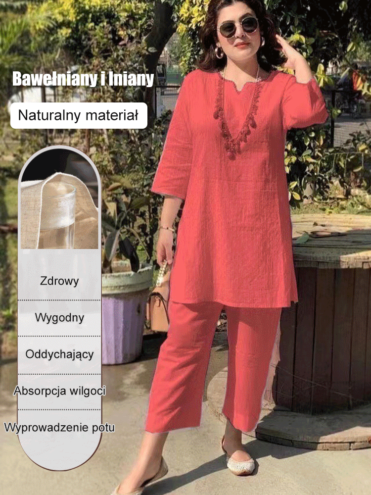 【40-100 KG】2024 Nowe garnitury letnie o temperamencie/dojazdy do pracy z bawełny lnianej