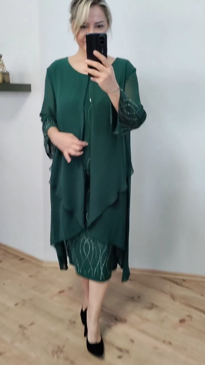 【🔥Gorąca sprzedaż】🌷🔥【S-5XL】Modna szyfonowa sukienka 2024 plus size
