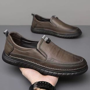 👍👞【39-44】 Horúci jarný výpredaj 2025, pánska módna ležérna kožená obuv, mäkká podrážka, protišmyková, priedušná