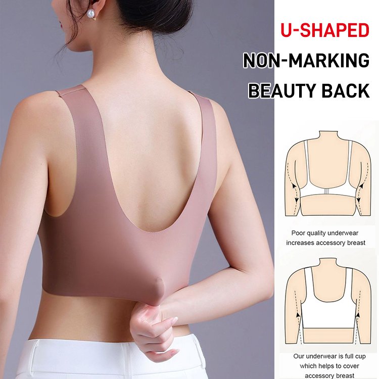 🥰【1 komplet 4 sztuki】👙【40-110 KG】Damski wygodny, bezszwowy koronkowy biustonosz
