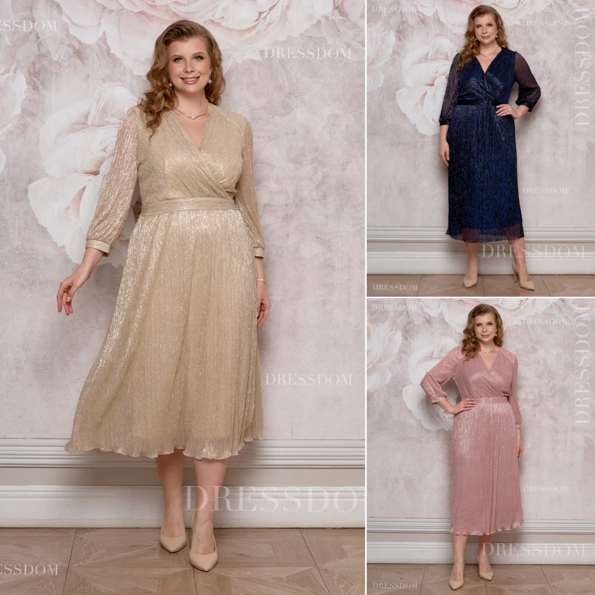 【S-5XL】💐Rochie cu efect de degrade strălucitor|Ușoară și vaporoasă|Elegantă și întineritoare