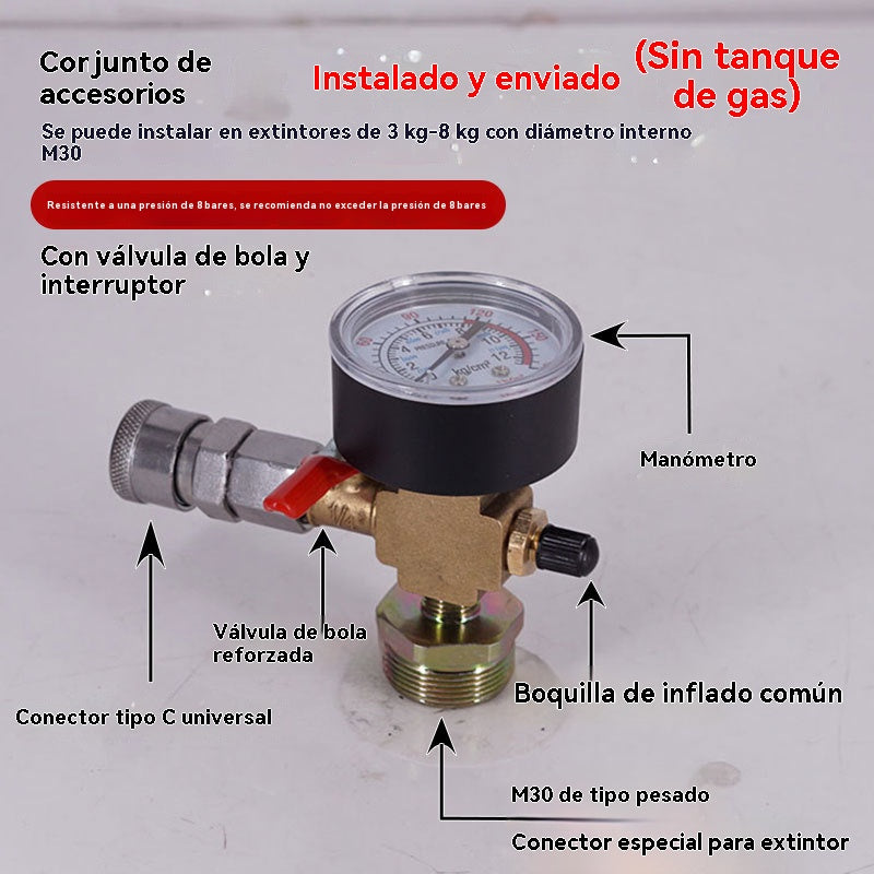 【Kup 1, a otrzymasz 1 gratis】👍👍Ta domowej roboty butelka na gaśnicę została przekształcona w butlę z gazem do użytku na dużych wysokościach, idealną na kemping i pikniki, i jest wyposażona w dmuchany zawór.