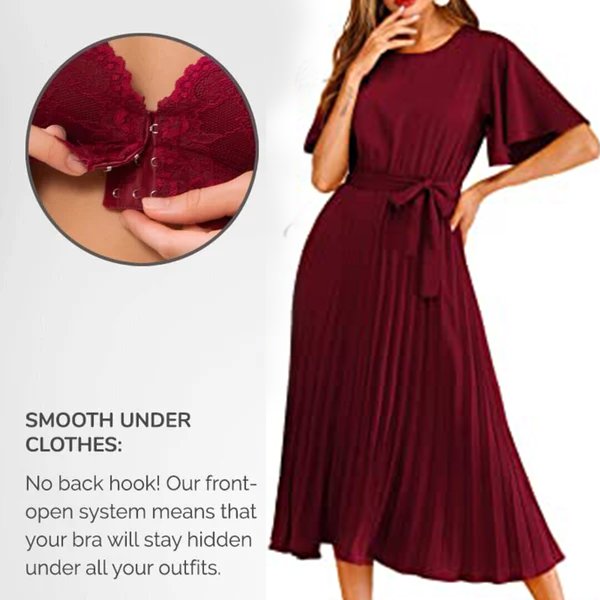 💥【5 sztuki】(M-5XL)👙 Biustonosz push-up z koronkowym zapięciem z przodu - bezszwowy, piękny tył, wygodny