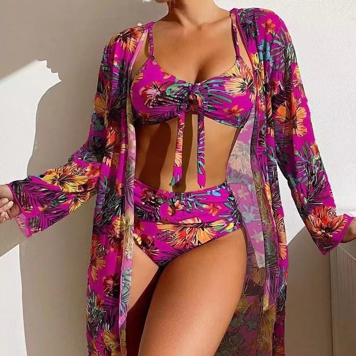 👙☀️ 【S-2XL】 2024 nowy, modny trzyczęściowy strój kąpielowy