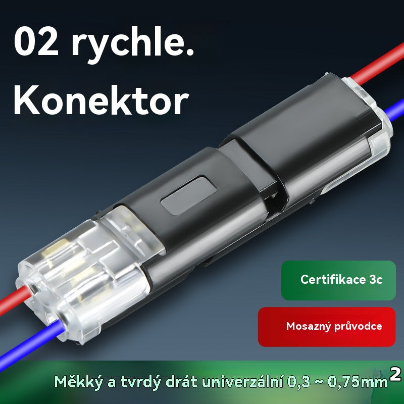 🔥Časově omezená nabídka【Kupte 20, získejte 20 zdarma】🔥🏆Dvojitý kabelový konektor s pojistnou sponou Bez pájení svorky pro vodiče bez nutnosti odizolování kabelu odolné vůči vysokým teplotám dlouhá životnost