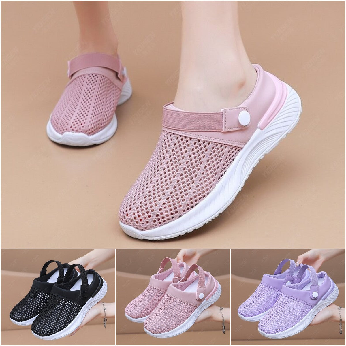 🔥【Oferty cenowe】🔥【36-41】 Letnie buty Hollow Mesh Oddychające damskie modne codzienne sandały plażowe