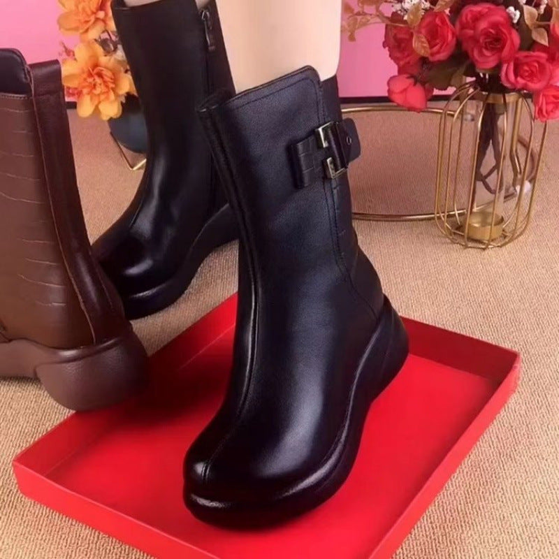 【35-41】💥 Zimowe 2025 nowe buty Martin do połowy łydki, ciepłe śniegowce ze zintegrowanym futerkiem, wygodne miękkie podeszwy i grube podeszwy