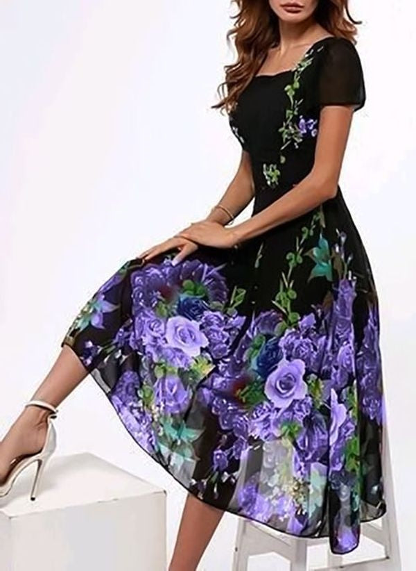 ✨【S-3XL】2024 Wiosenno-letnie eleganckie sukienki z kwiatowym dekoltem w serek
