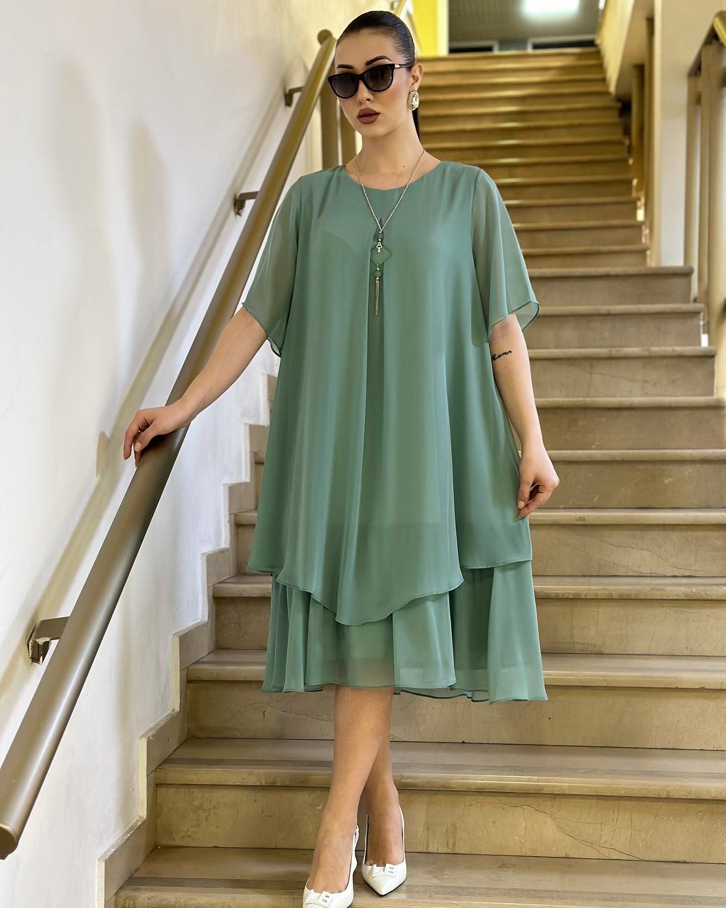 🔥【S-5XL】🌺👗 Długa elegancka i szyfonowa sukienka, wysokiej jakości design