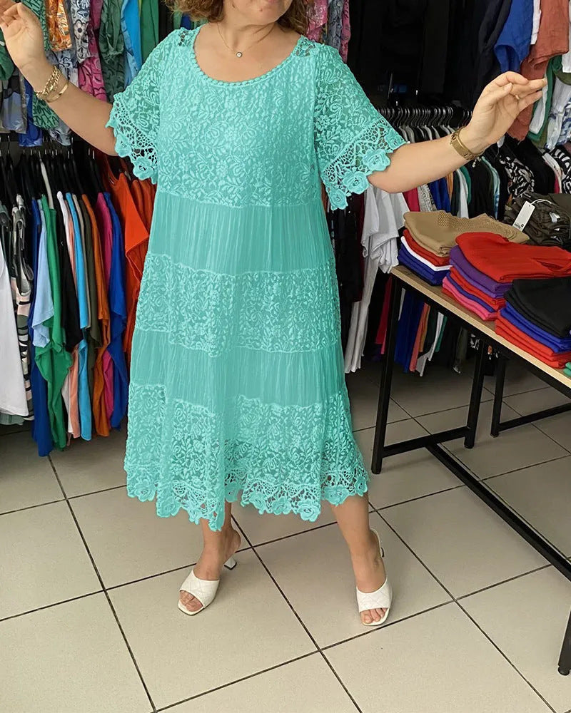 ✨【S-5XL】 Koronkowa sukienka z krótkim rękawem w nowym stylu