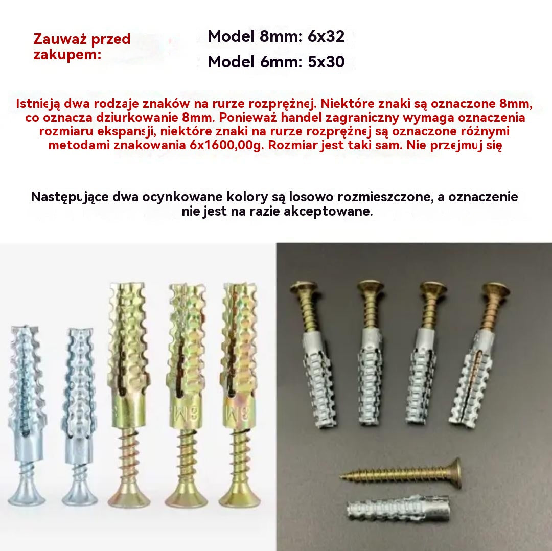 【300 szt.】🔩 Superwytrzymały metalowy kołek rozporowy z ząbkami do solidnych mocowań na każdej ścianie