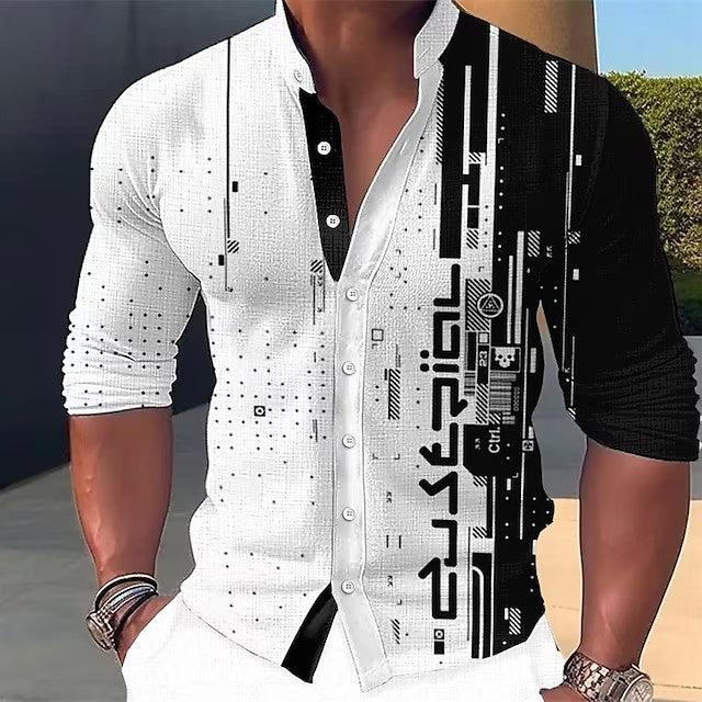 👔【S-6XL】Pánská módní volnočasová košile s krátkým rukávem a 3D digitálním potiskem