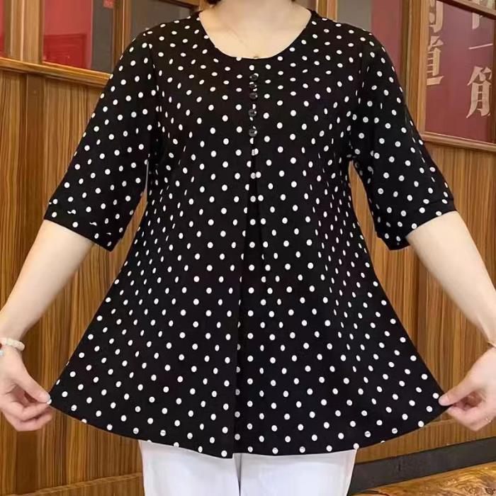 ⏳ SLEVA 50 % 🔥 【XS-6XL】Nová ležérní košile s puntíkovaným potiskem 2026, plus size střih pro snadné nošení