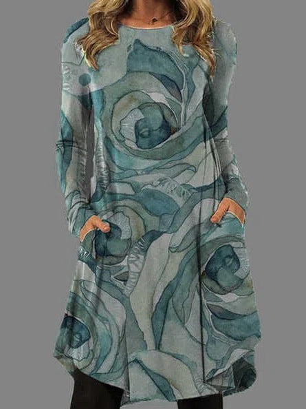 🔥【S-5XL】2024 Nowa jesienna sukienka z nadrukiem w stylu retro w etnicznym stylu
