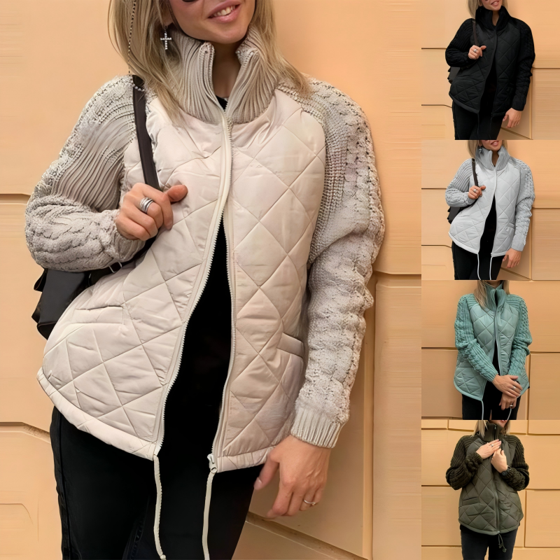 🔥💥【S-3XL】2024 nowa zimowa kurtka damska, dzianina kompozytowa, pogrubiona, aksamit