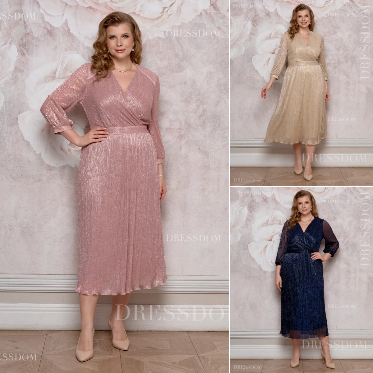 【S-5XL】💐Rochie cu efect de degrade strălucitor|Ușoară și vaporoasă|Elegantă și întineritoare