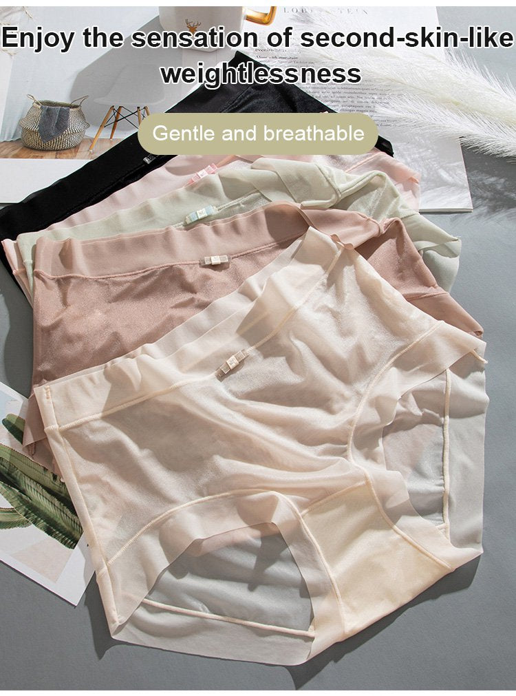 🩲🔥Promocja nowości 【6 sztuk】Damskie majtki z lodowego jedwabiu z wysokim stanem