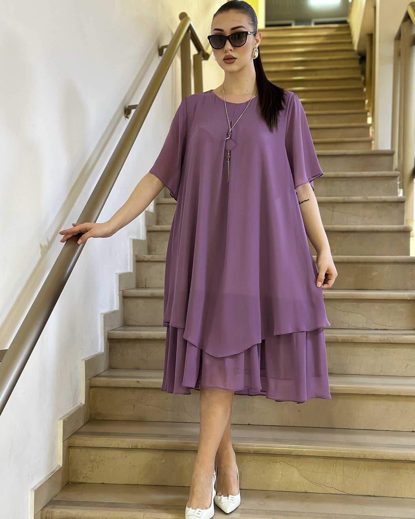 🔥【S-5XL】🌺👗 Długa elegancka i szyfonowa sukienka, wysokiej jakości design