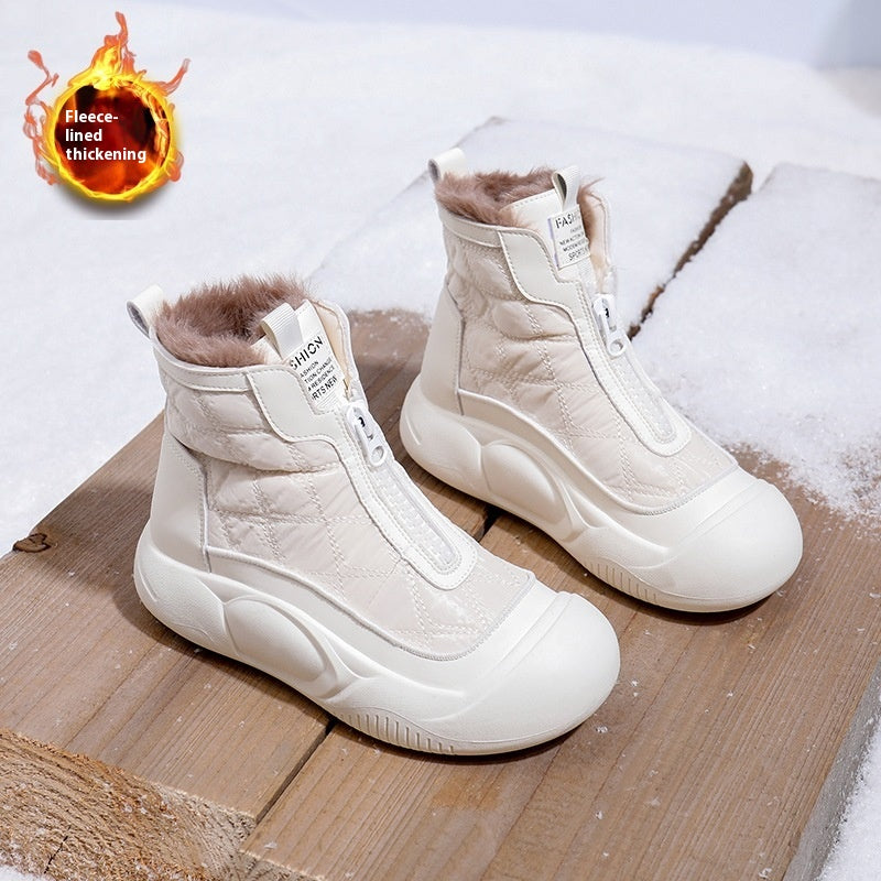 【35-40】Nowe zimowe buty sportowe z grubą, wyściełaną podeszwą