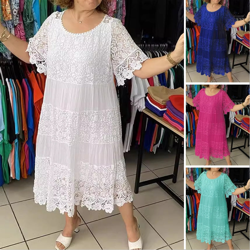 ✨【S-5XL】 Koronkowa sukienka z krótkim rękawem w nowym stylu