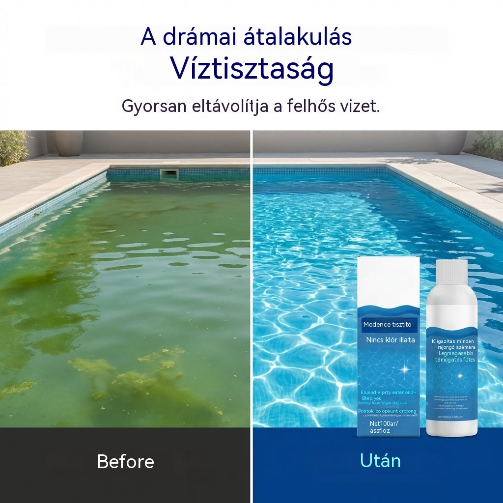 ⏰💦Vásárolj 1-et és kapj 1-et ingyen🏊♂️ Medencetisztító folyadék – Kristálytiszta víz órák alatt, erőfeszítés nélkül ✨