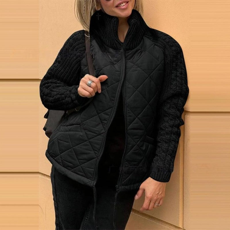 🔥💥【S-3XL】2024 nowa zimowa kurtka damska, dzianina kompozytowa, pogrubiona, aksamit