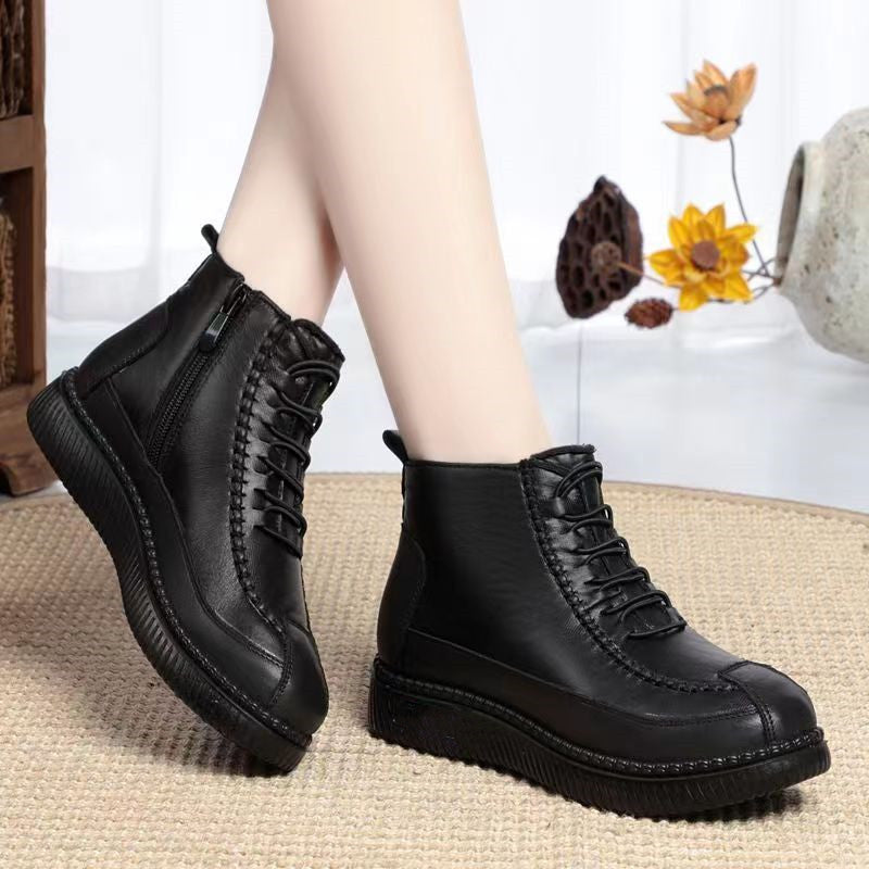 【35-43】Nowy styl jesienno-zimowy grube, ciepłe botki z miękką podeszwą