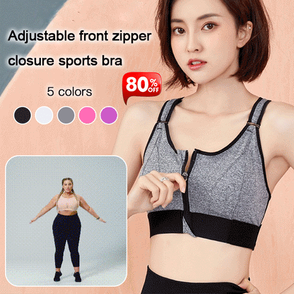 🔥🛍️ Nastaviteľná športová podprsenka so zipsom, nárazuvzdorná, priedušná športová podprsenka bez kostíc 