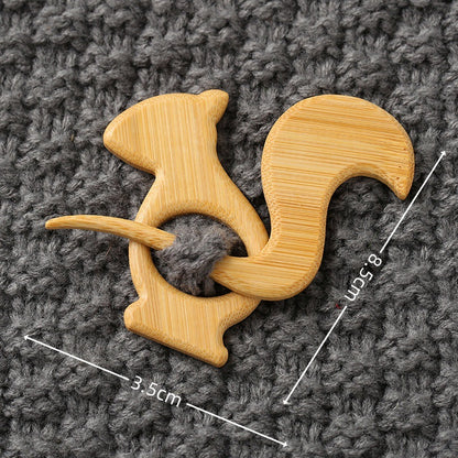 🎁(1 juego de 3)Broche de madera con forma de animal para regalar