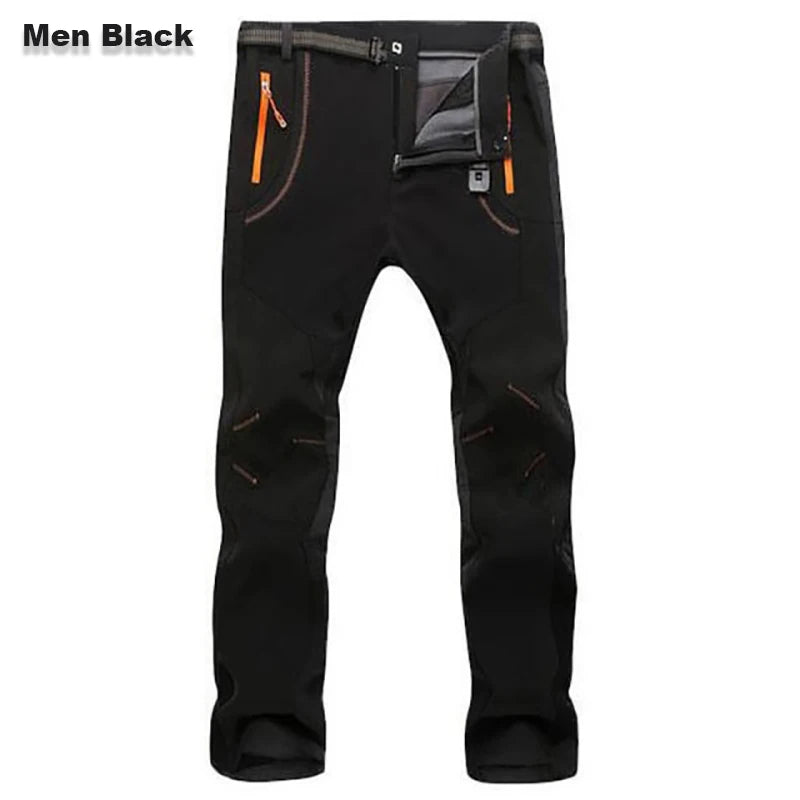 【S-5XL】❄️👖 pantalones de concha suave para hombre, impermeables y resistentes al viento, pantalones de senderismo transpirables, cálidos y gruesos, pantalones de lana para deportes al aire libre