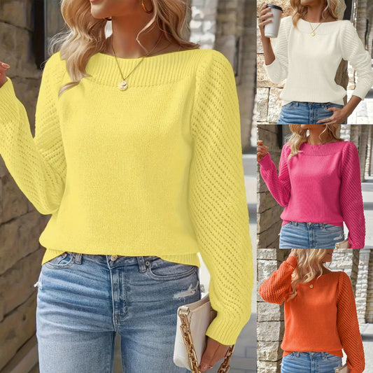 ✨🔥【S-2XL】Nowy sweter/dzianina z długim rękawem w jednolitym kolorze