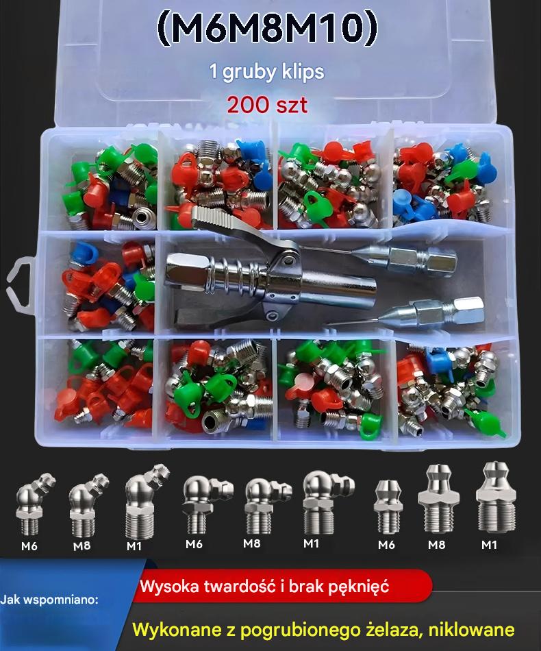 👍👍【200 sztuk】 Zestaw dysz smarowych z podwójnym uchwytem