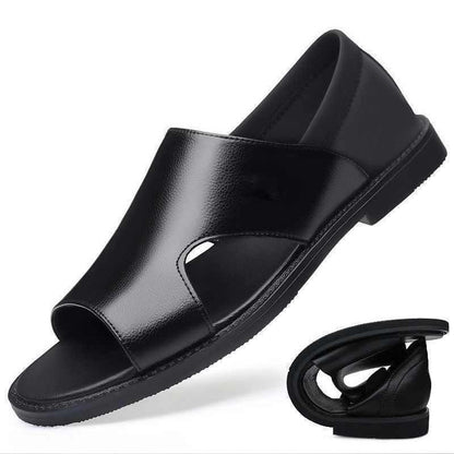 【38-44】2025 Vară Sandale Bărbați Piele de vacă Respirabil Hollow Anti-alunecare Casual