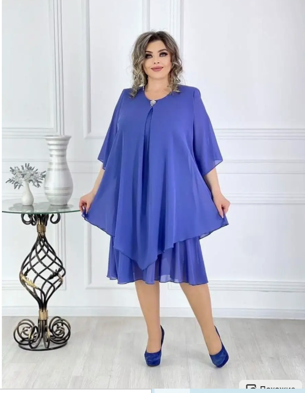 💟【S-5XL】👗【40-120kg】2024 nowa elegancka sukienka z szyfonu