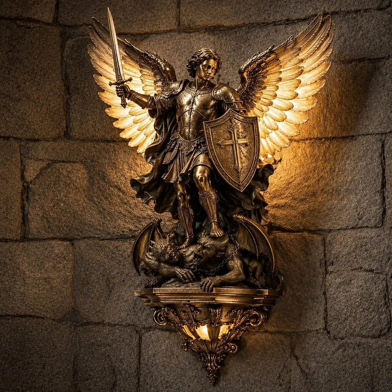 🕊️Stenska svetilka St. Michael Guardian Angel✨