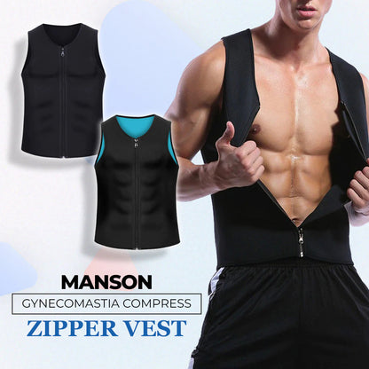【S-4XL】💪👕Vestă cu fermoar pentru controlul burticii pentru bărbați