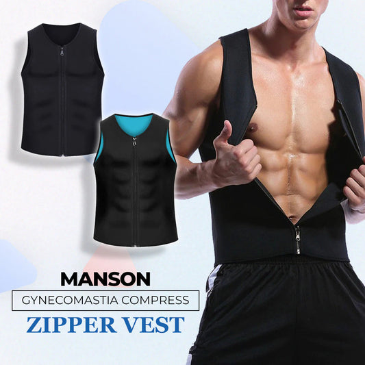【S-4XL】💪👕Vestă cu fermoar pentru controlul burticii pentru bărbați