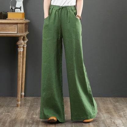 🔥🔥👖【S-3XL】Jarní a letní ležérní bavlněné a plátěné kalhoty větší velikosti, široké nohavice✅【40-90kg】