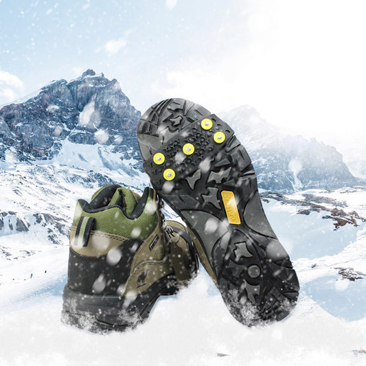 👴🚶🏔️❄️Kup 2, otrzymaj 2 gratis🔥Niewidoczne, 5-zębowe, antypoślizgowe pętle do raków, raki do użytku na zewnątrz, odpowiednie do wędrówek po śniegu, wspinaczki górskiej, wspinaczki skałkowej i zimowych powierzchni lodowych, niezbędne dla osób starszych.